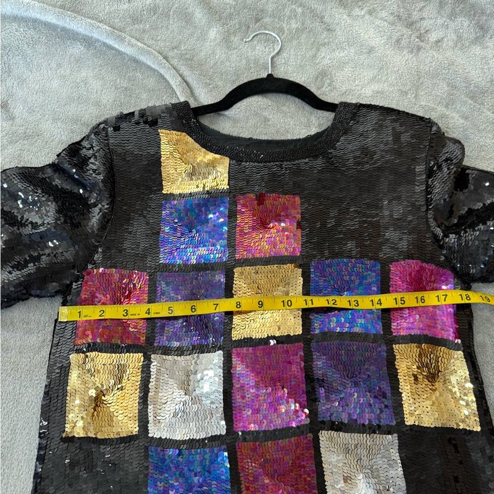 Colorful Sequin Patchwork Blouse - image 7